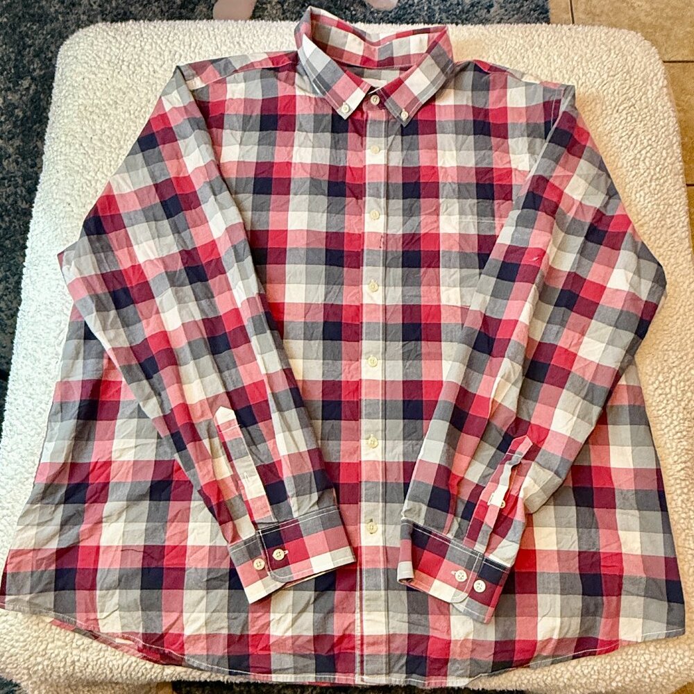 Goodfellow & Co. Men’s Long-Sleeve Plaid Button-Down Shirt – Size 3XB